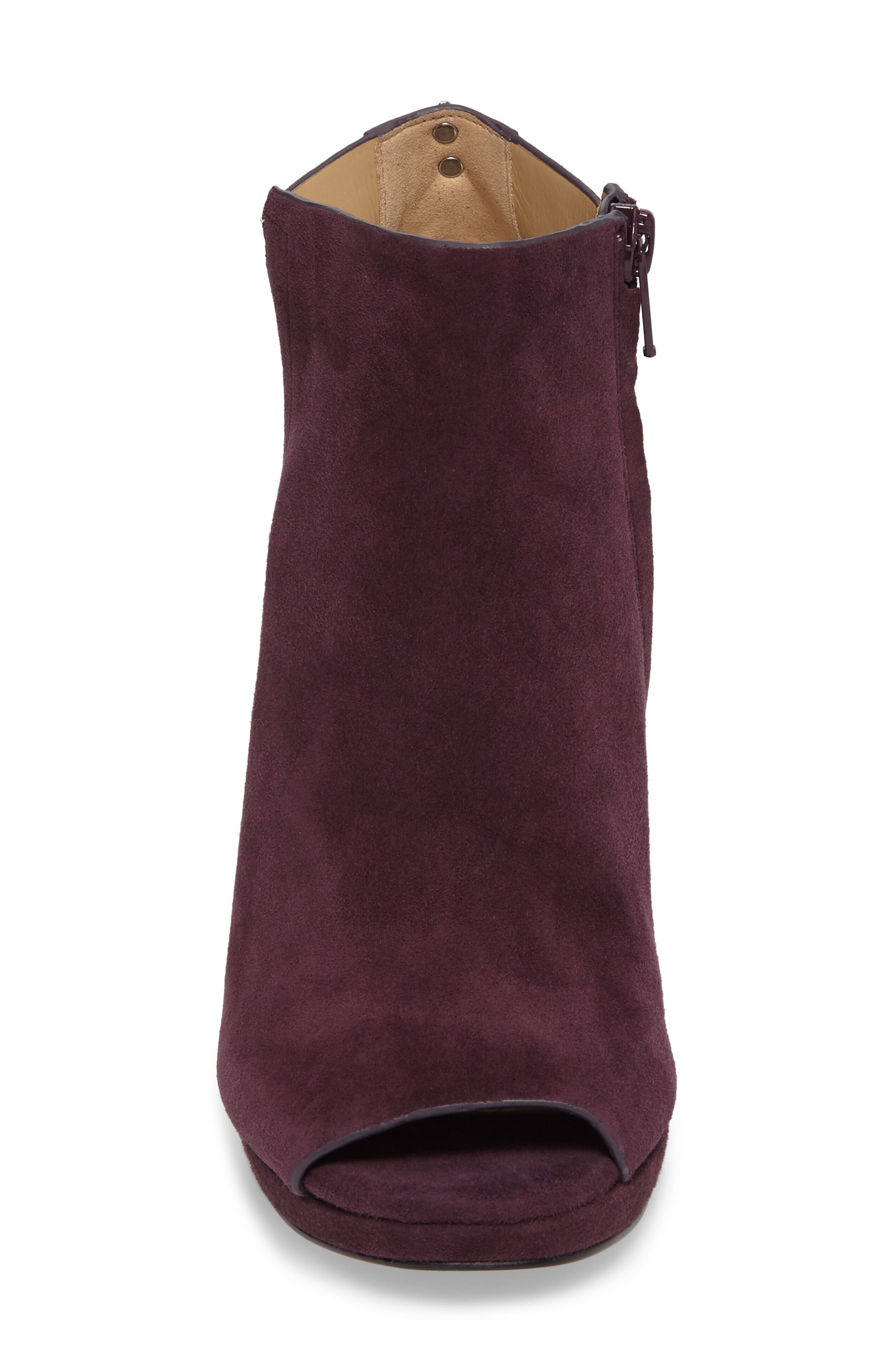 Mira Open Toe Platform Bootie, Alternate, color, DAMSON SUEDE