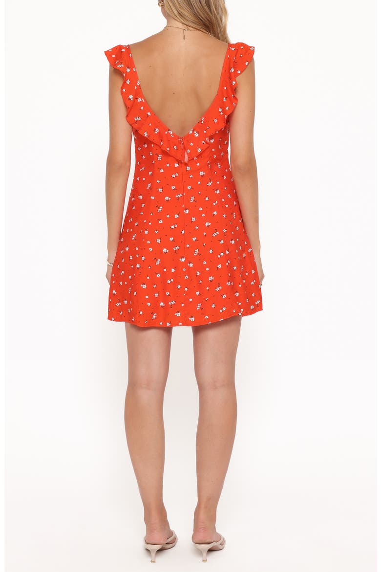 Lacey Floral Print Minidress, Alternate, color, RED FLORAL