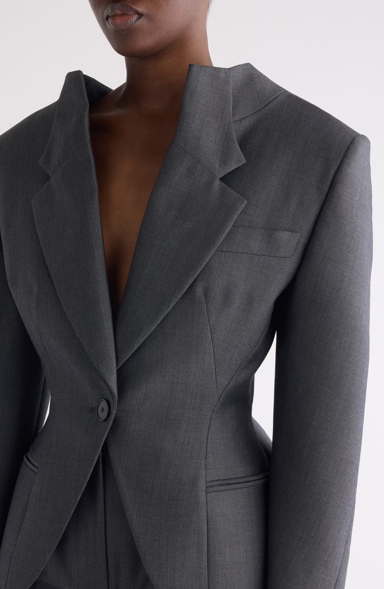 Givenchy Slashed Stretch Wool Blend Jacket, Alternate, color, Grey Mix