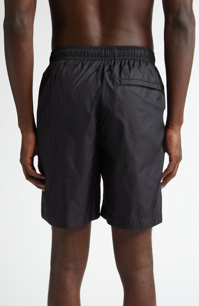 Givenchy Logo Embroidered Swim Trunks, Alternate, color, Black/ White