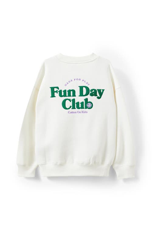 Cotton On Kids Kid's Sammy Oversized Crew In White