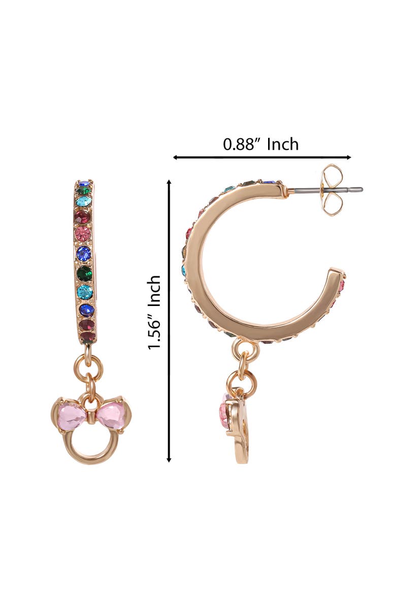 Disney Minnie Mouse Gold-Tone Hoop Earrings, Alternate, color, Gold
