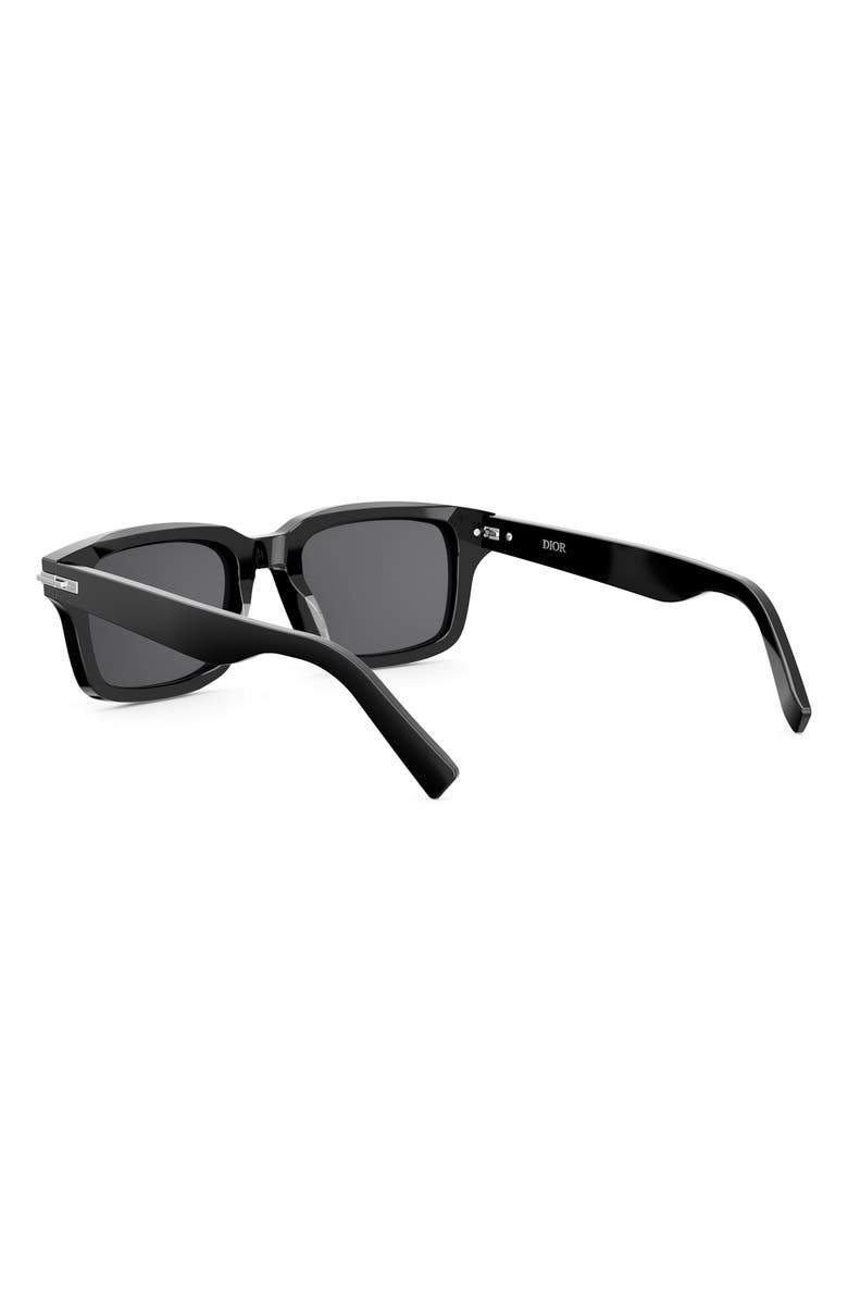 DIOR Blacksuit S16I 52mm Rectangular Sunglasses, Alternate, color, Shiny Black / Smoke