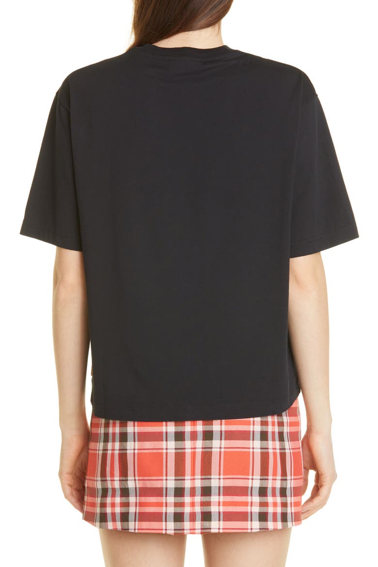Women's Edie Pink Label Boxy Organic Cotton T-Shirt, Alternate, color, BLACK