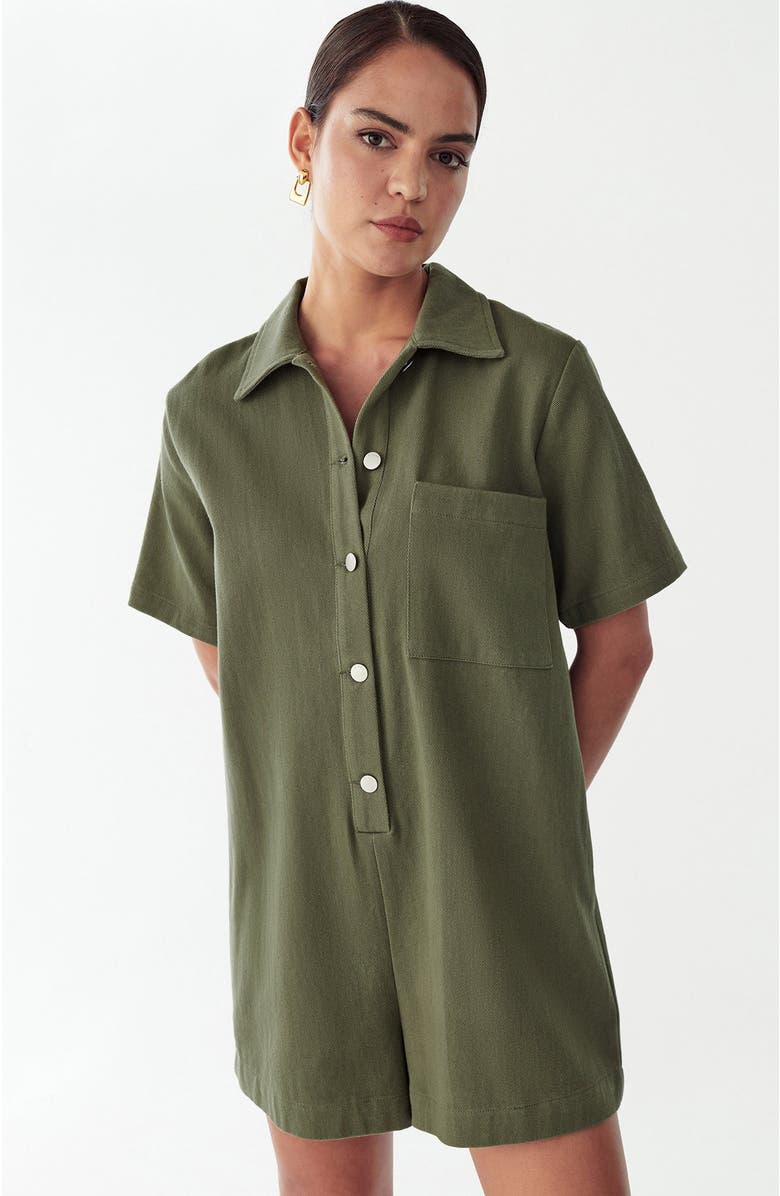 ST MRLO Sandra Romper, Alternate, color, Olive