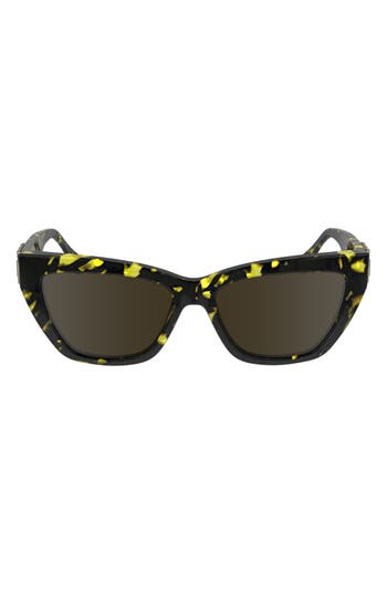 Victoria Beckham Chain 55mm Cat Eye Sunglasses In Black