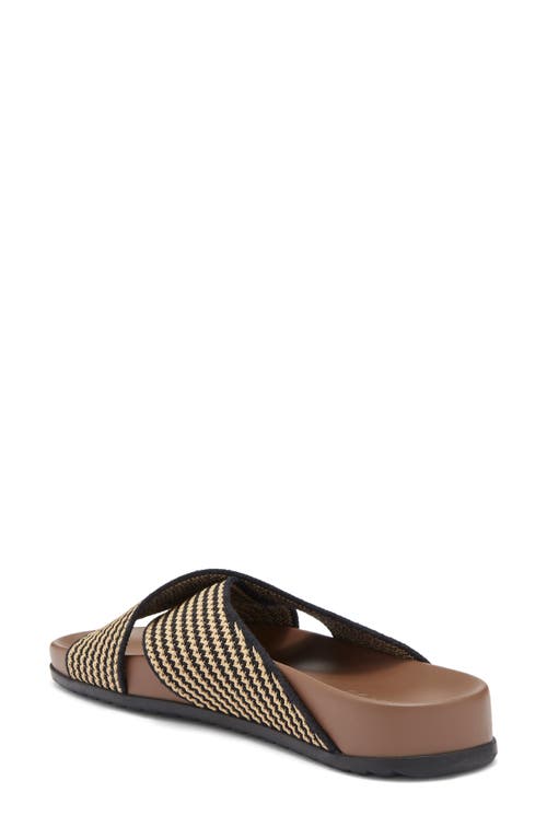 Rothys The Weekend Slide Sandals In Toffee Stripe