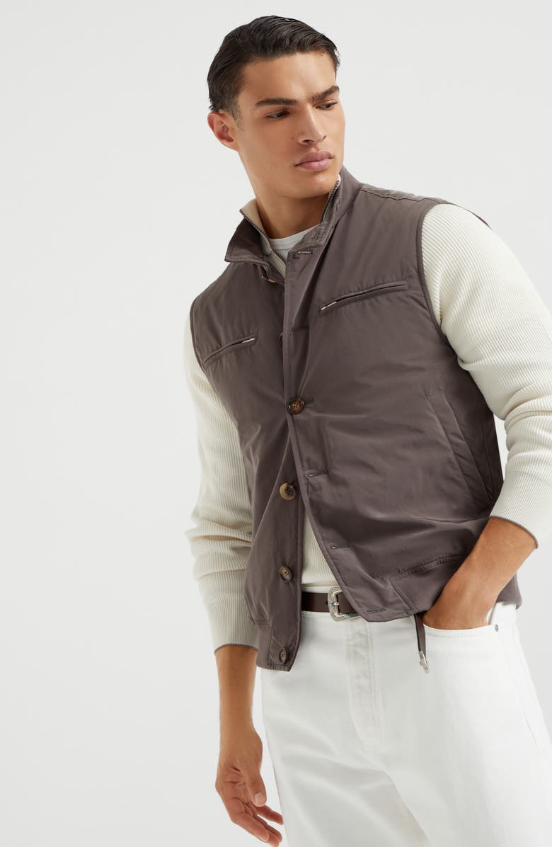 Brunello Cucinelli Microfiber vest, Alternate, color, 