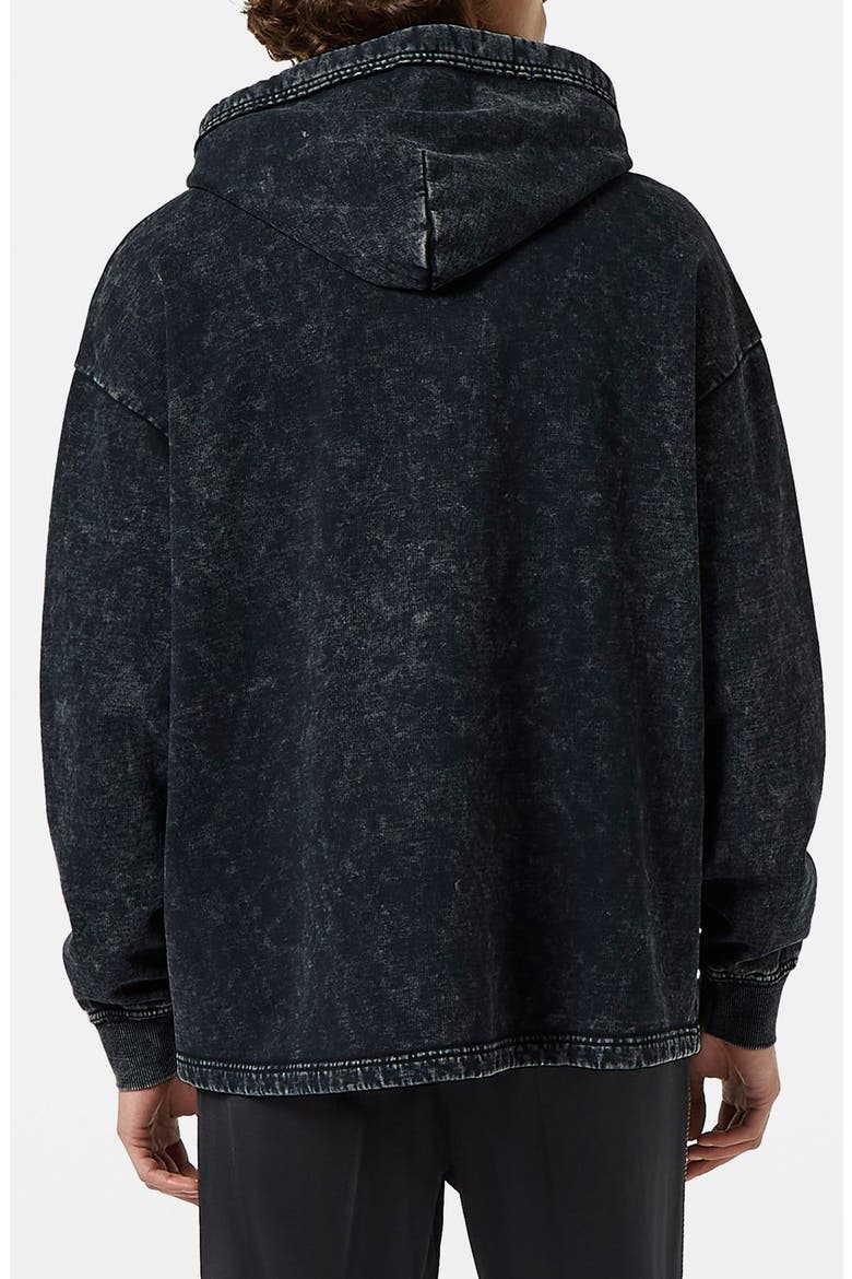 Relaxed Fit Washed Artwork Cotton Hoodie, Alternate, color, BLACK