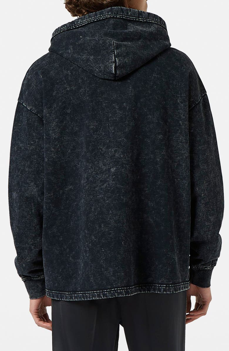 Scotch & Soda Relaxed Fit Washed Artwork Cotton Hoodie, Alternate, color, Black