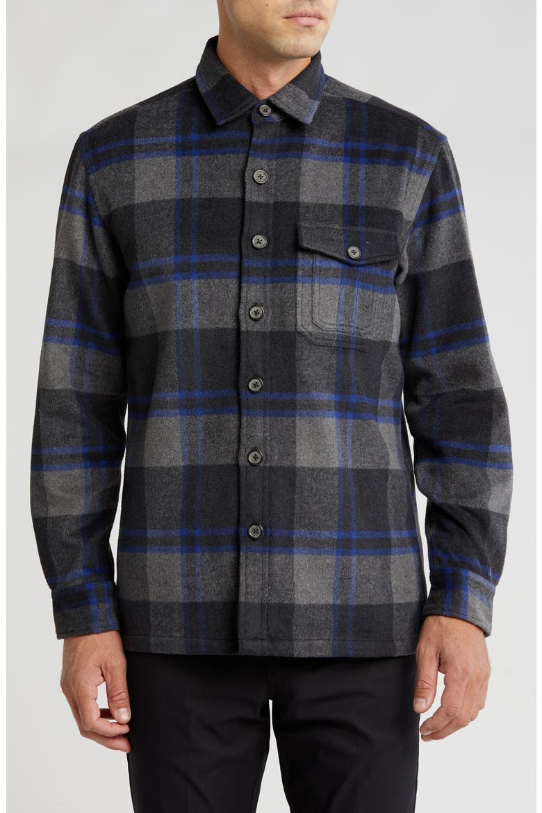 Buffalo Plaid Shirt Jacket, Main, color, CHARCOAL/ NAVY