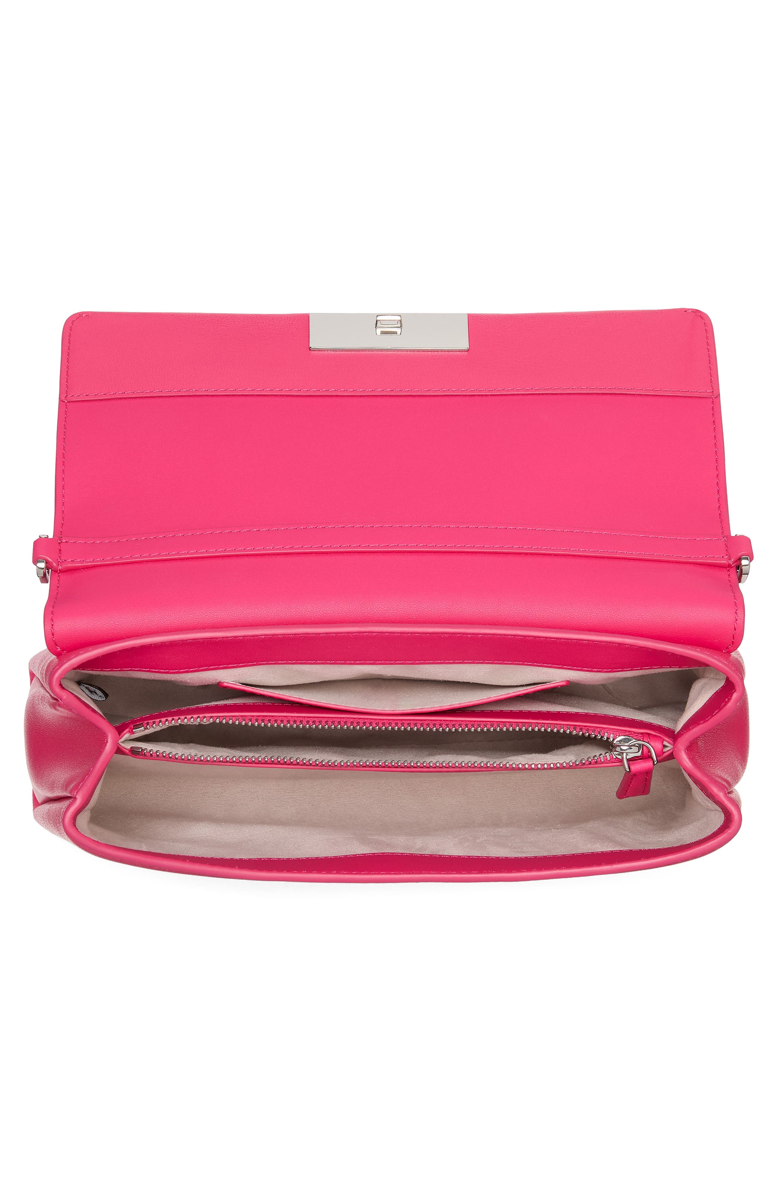 grace embellished lock leather crossbody bag, Alternate, color, ROSEHIP