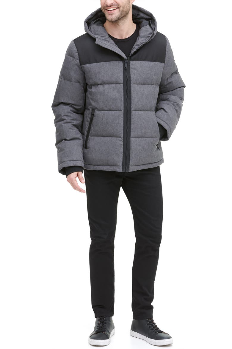 Puffer Jacket, Alternate, color, HEATHER CHAR