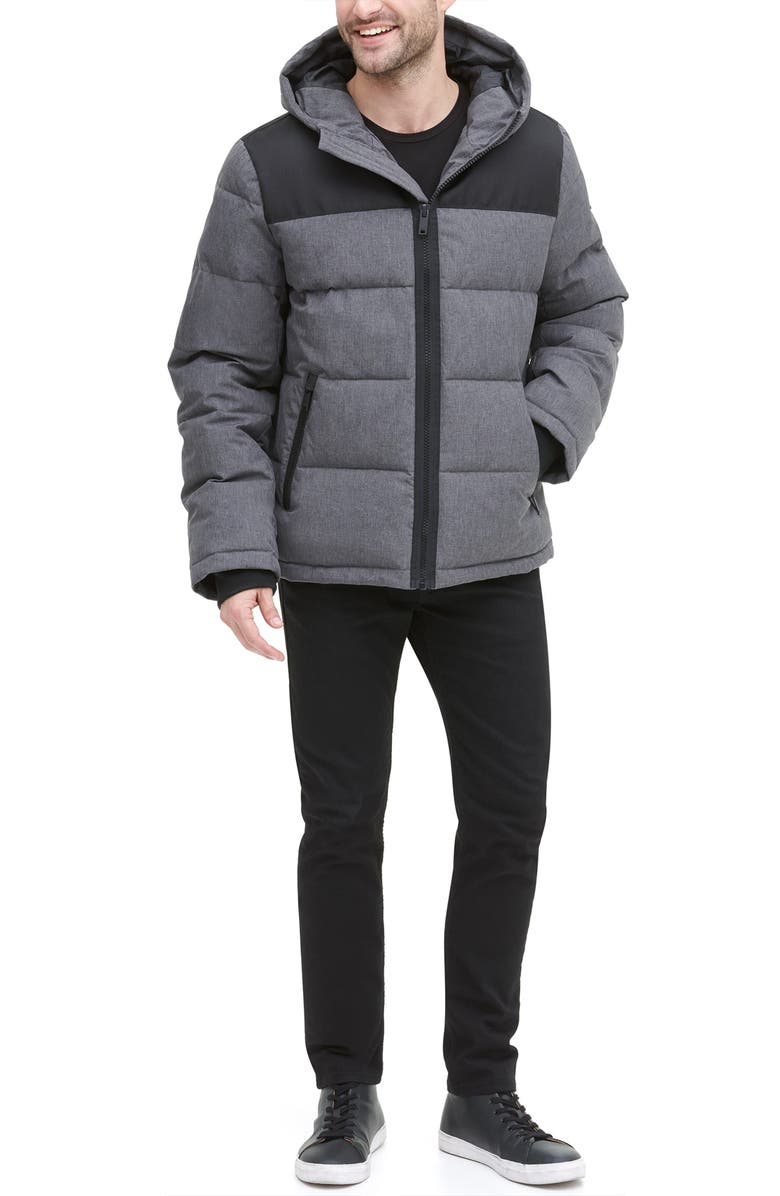 DKNY Puffer Jacket, Alternate, color, Heather Char
