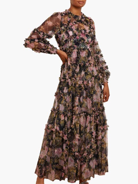 English Rose Diamond Ruffle Gown