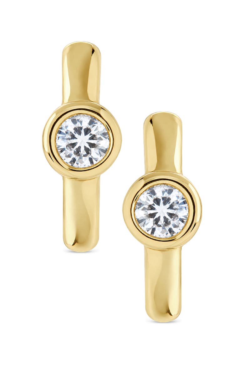 Crystal Drop Huggie Hoop Earrings, Alternate, color, GOLD