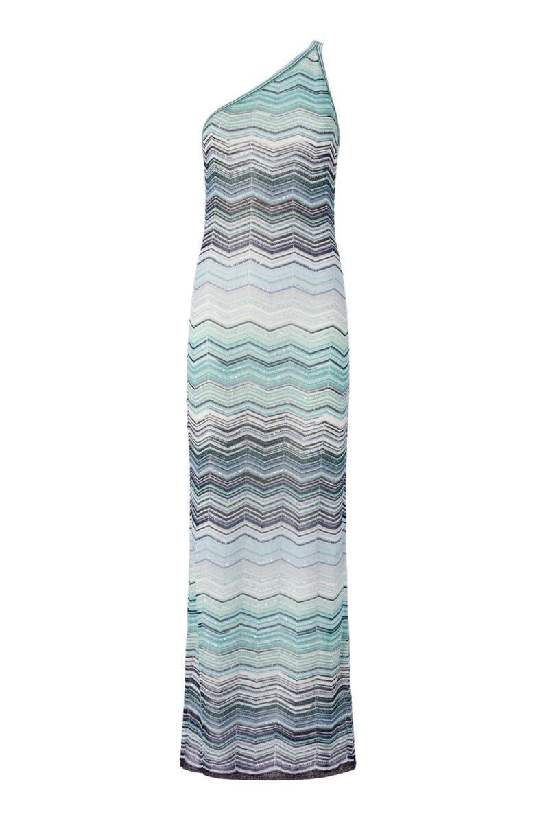 Missoni Long One-shoulder Dress With A Chevron Pattern With Sequins, Alternate, color, Green
Brown