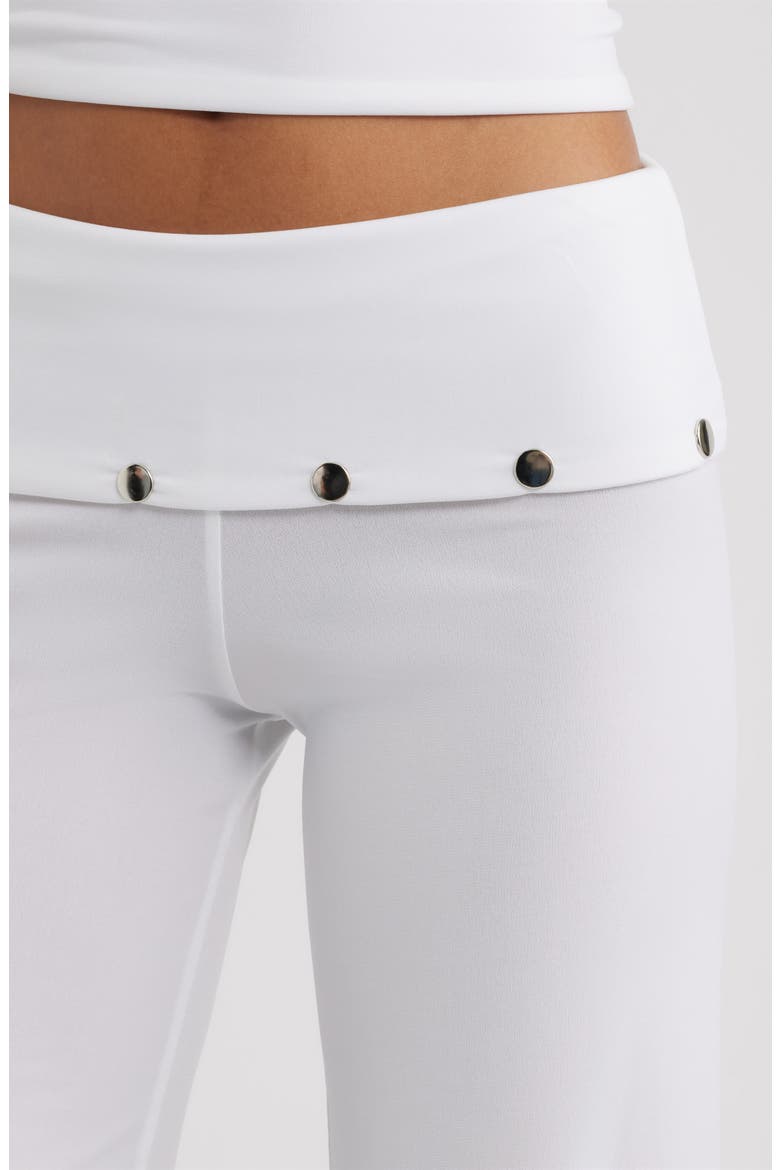 Liza Stud Detail Knit Pants, Alternate, color, WHITE