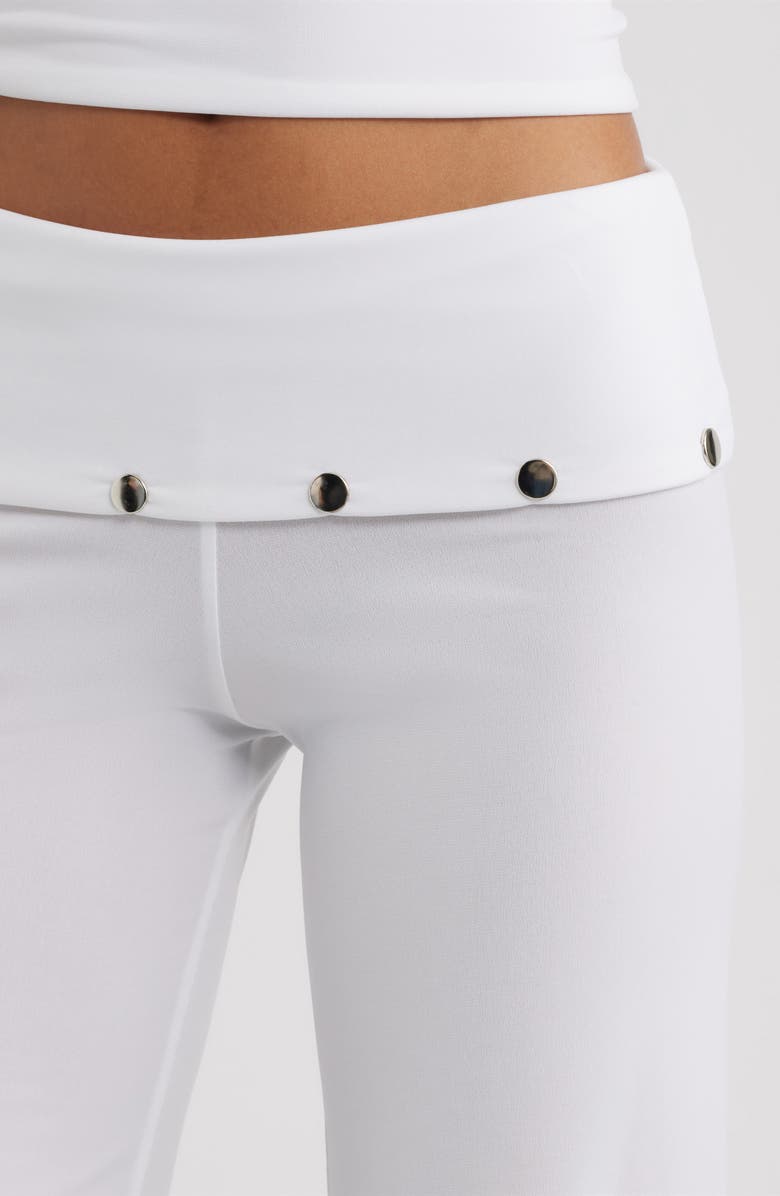 Bella Venice Liza Stud Detail Knit Pants, Alternate, color, White