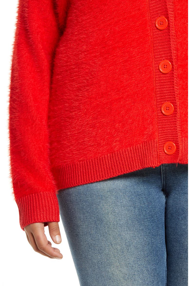 Supersoft Crop Cardigan, Alternate, color, RED
