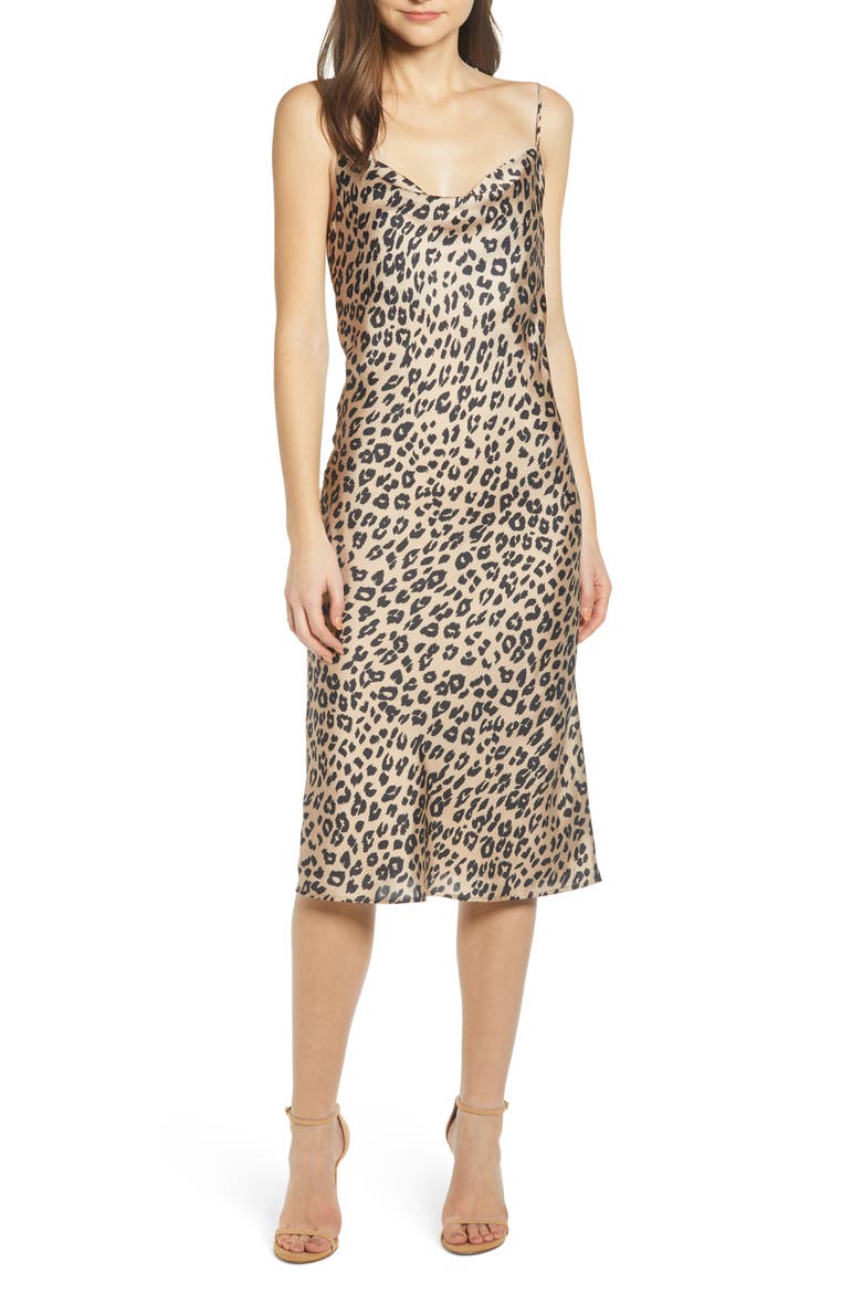 Leopard Cocktail Slipdress, Main, color, LEOPARD