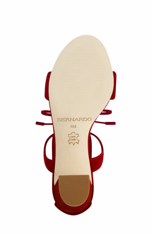 Bernardo Footwear Ieda Ankle Tie Heeled Sandal In Dark Red
