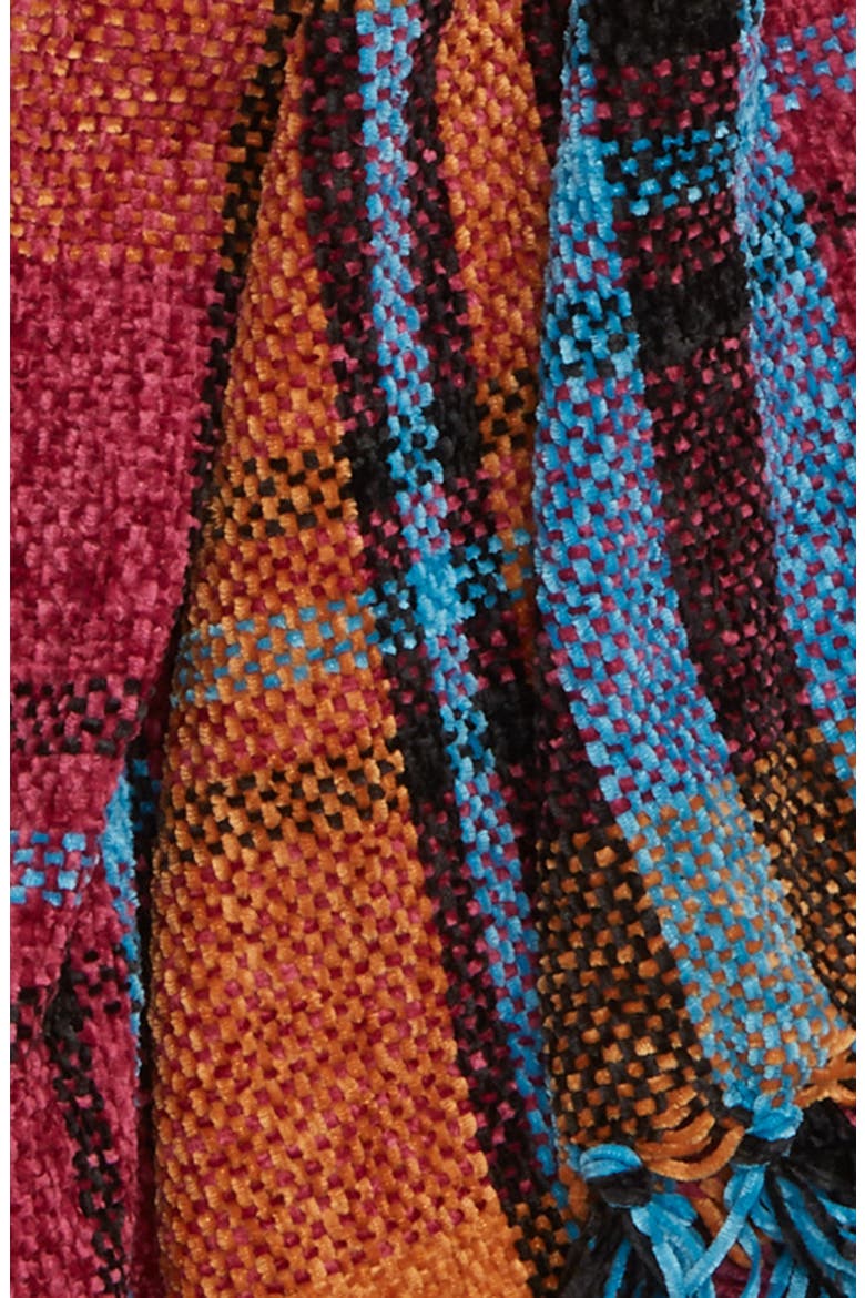 Plaid Chenille Scarf, Alternate, color, BLUE PINK