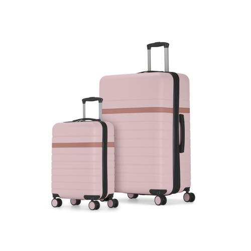 Bugatti Lisbon 2 Piece Hardside Luggage Set With Expansion In Pink