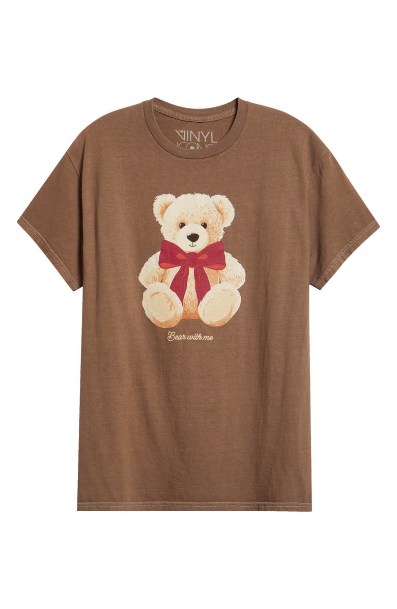 Vinyl Icons Bow Tie Bear Cotton Graphic T-Shirt, Alternate, color, Brown