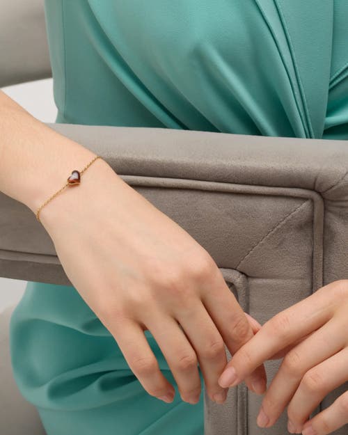 Jan Leslie Heart Bracelet Set In Sterling Silver With 18k Gold Overlay In Red