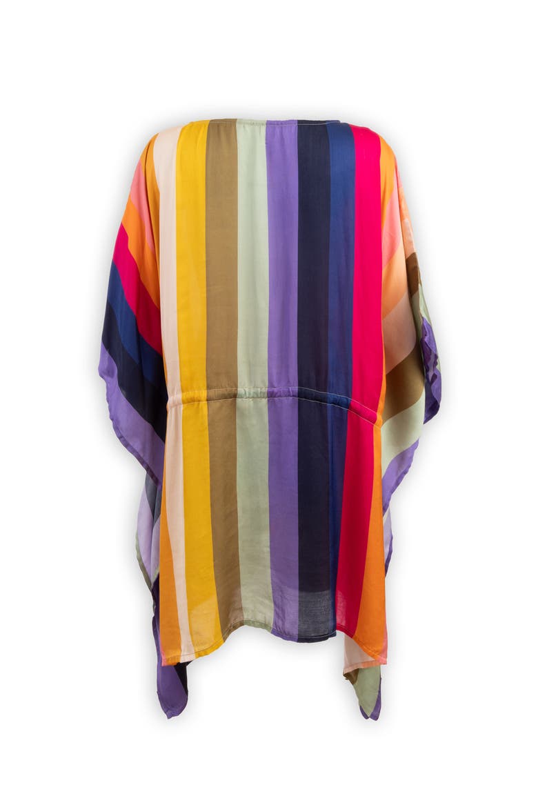 Striped Tie Front Kaftan, Alternate, color, MULTI