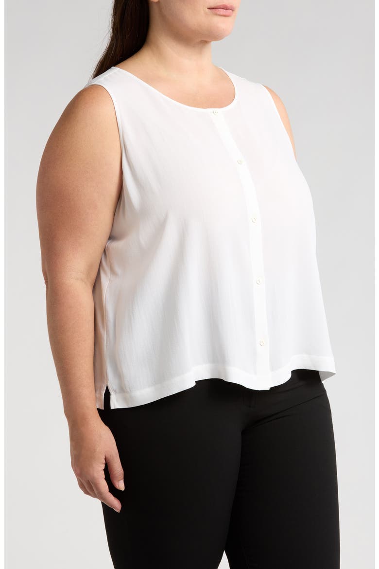 Silk Georgette Round Neck Vest, Alternate, color, IVORY