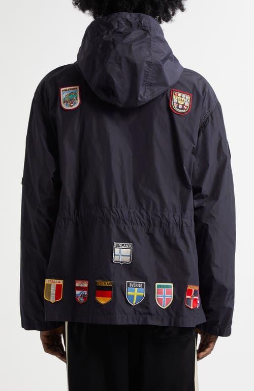 Bode Interrail Hooded Anorak In Navy Multi
