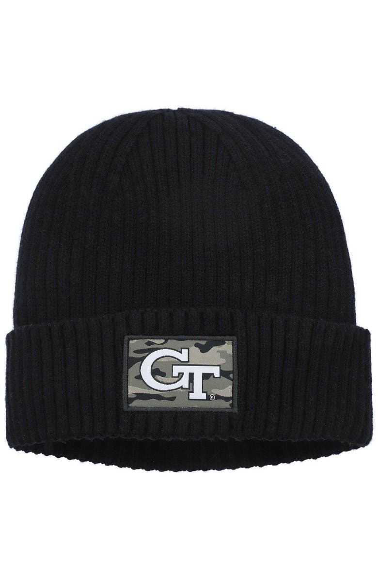 adidas Men's adidas Black Georgia Tech Yellow Jackets Military Appreciation Cuffed Knit Hat, Main, color,