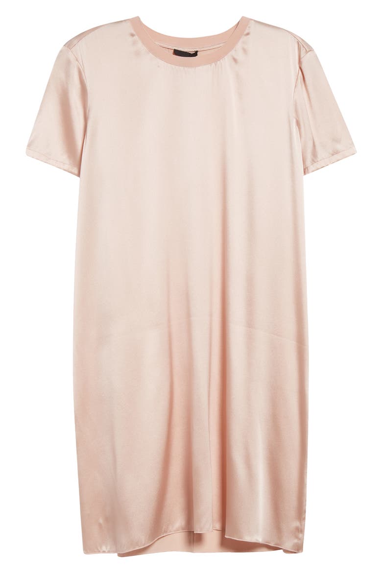 Stretch Charmeuse Shift Dress, Alternate, color, OYSTER PINK