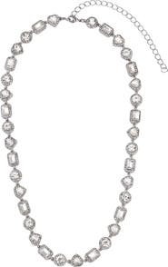 Adornia Crystal Halo Station Necklace