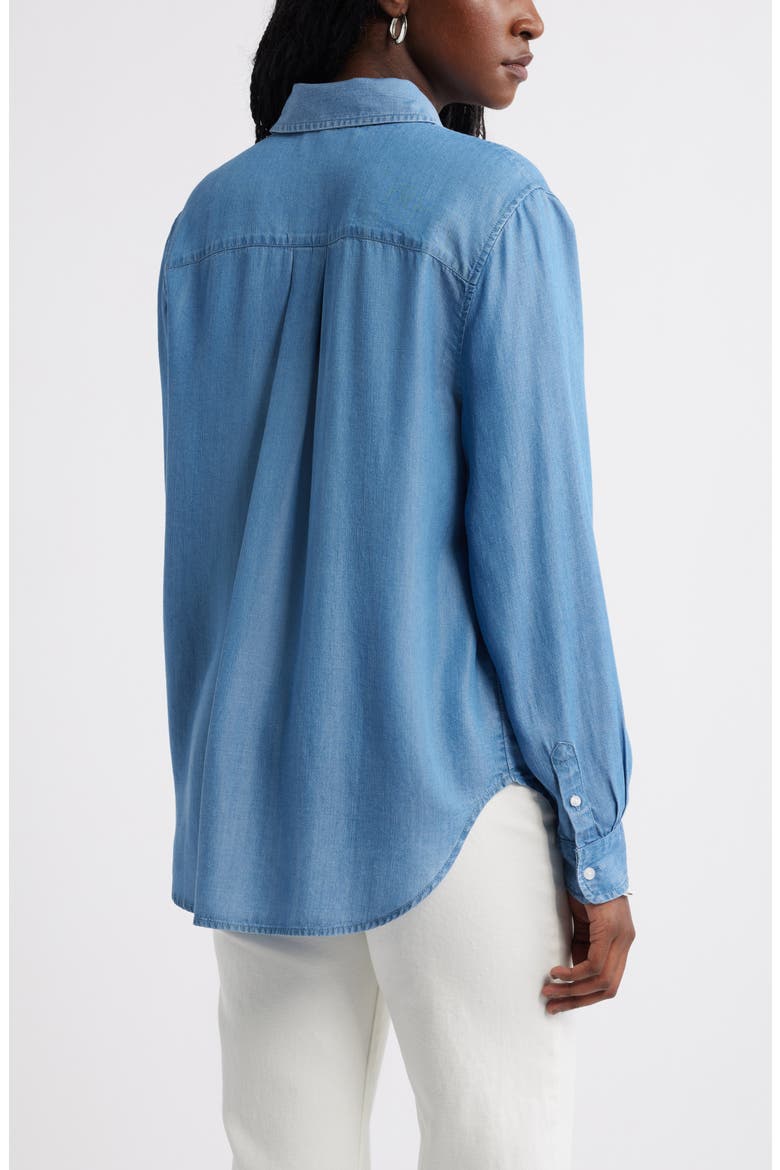 Chambray Button-Up Shirt, Alternate, color, MEDIUM WASH