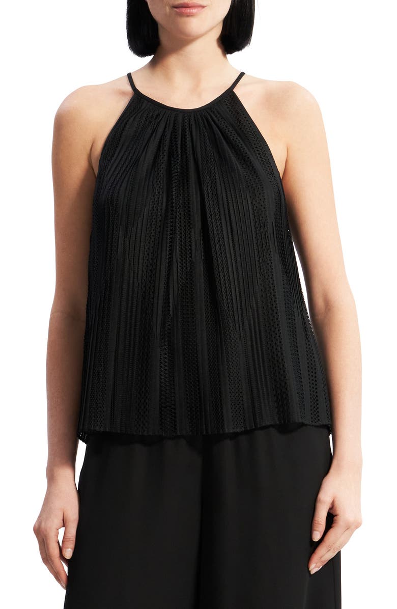 Theory Lace Pleated Halter Top, Alternate, color, 