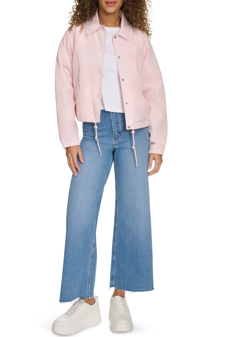 Cropped Coach's Jacket, Alternate, color, LIGHT PINK