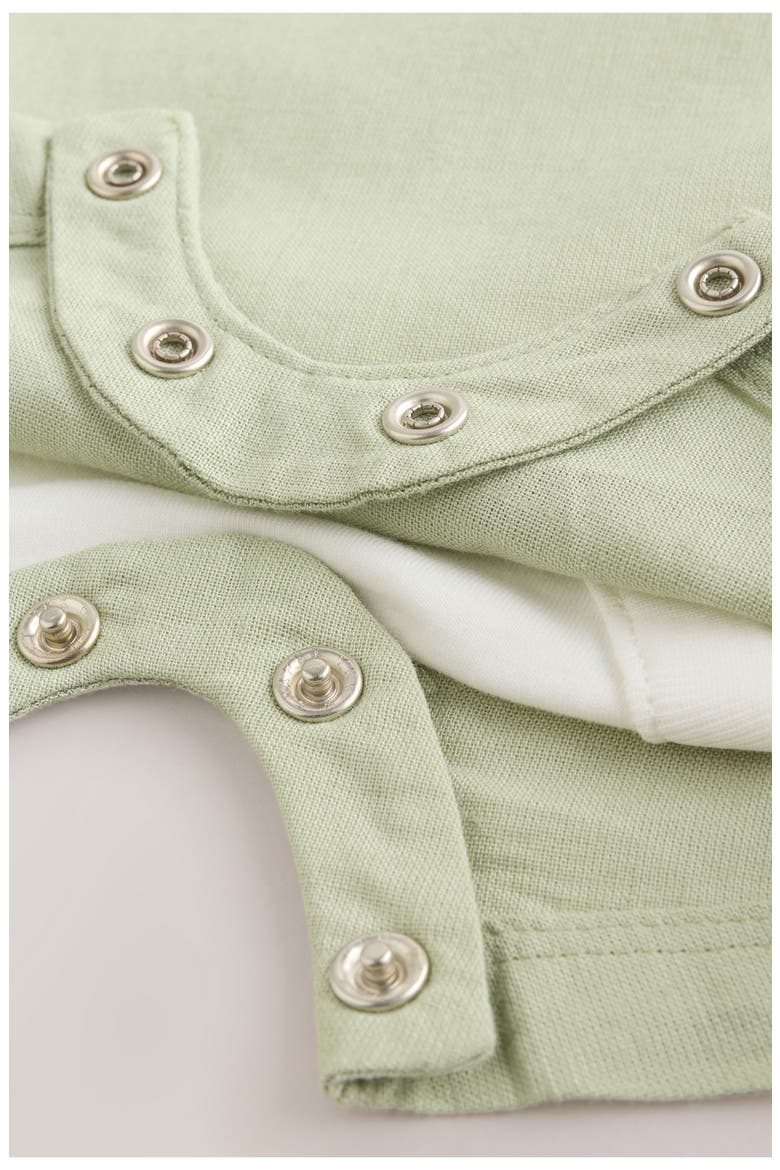 Bodysuit & Dungaree Romper Set, Alternate, color, GREEN