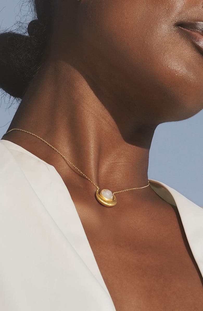 Satya Jewelry Cradled in Light Moonstone Necklace, Alternate, color, Gold
