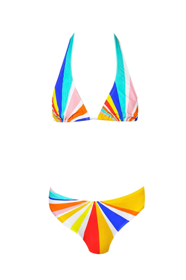 Kids' Rainbow Color Triangle Two-Piece Bikini, Main, color, Multicolor