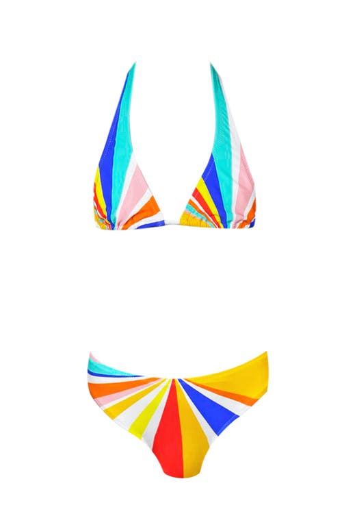NESSI BYRD NESSI BYRD KIDS' RAINBOW COLOR TRIANGLE TWO-PIECE BIKINI