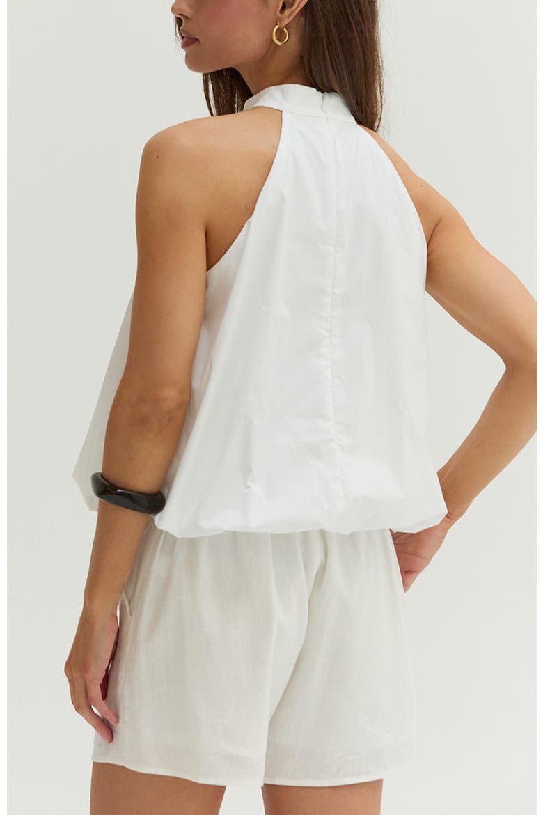 Bubble Hem Poplin Halter Top, Alternate, color, White