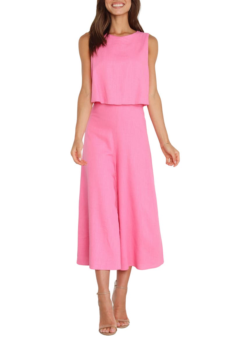 Sleeveless Popover Wide Leg Jumpsuit, Main, color, PINK