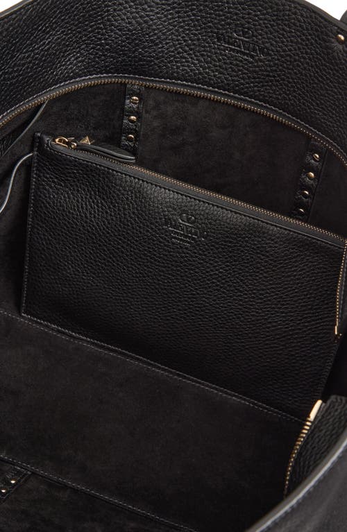 Valentino Rockstud Medium Shopping Bag In Black