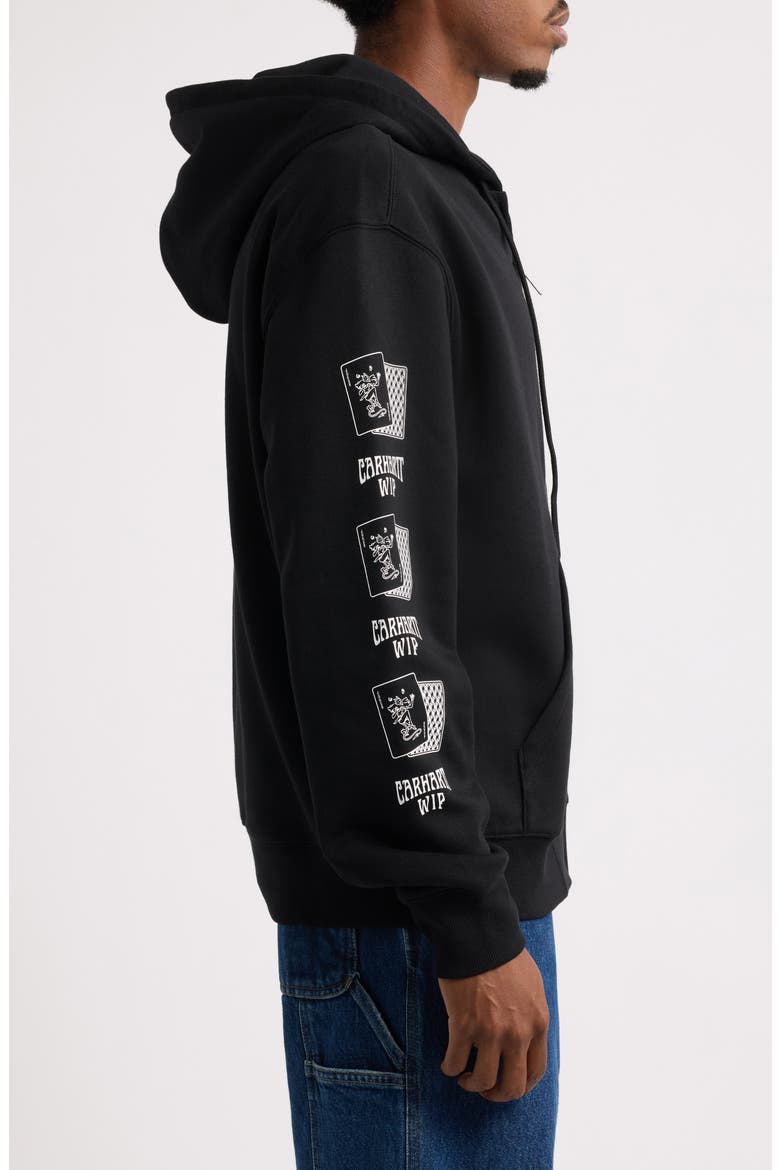 Playing Cards Zip Hoodie, Alternate, color, BLACK
