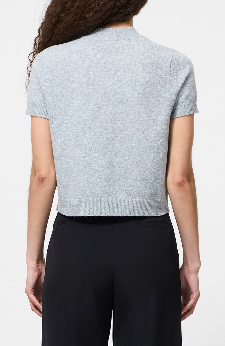 French Connection Vhari Short Sleeve Crop Sweater, Alternate, color, Light Grey