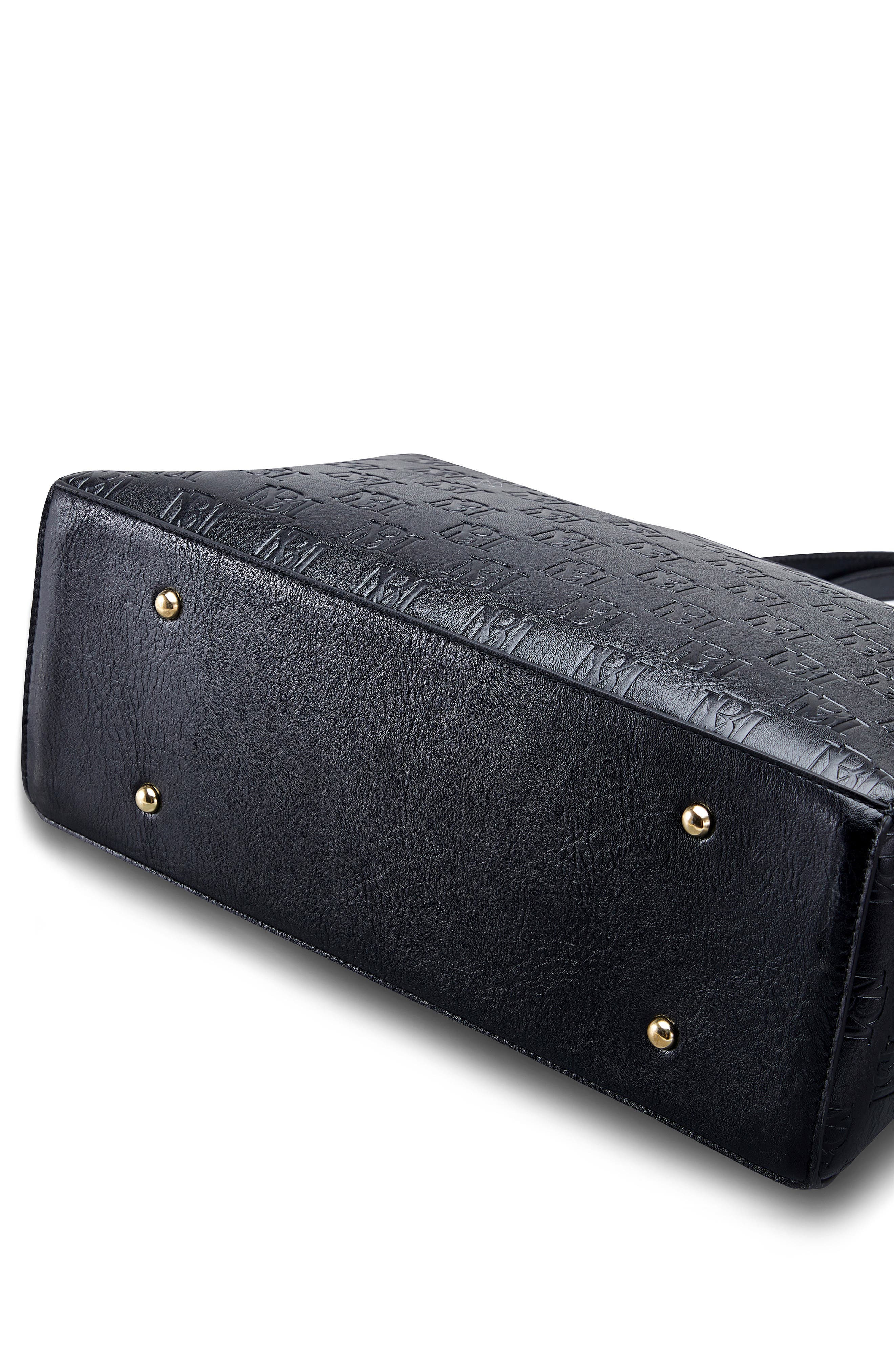 BADGLEY MISCHKA Madalyn Vegan Leather Weekender Duffel Bag, Alternate, color, Black