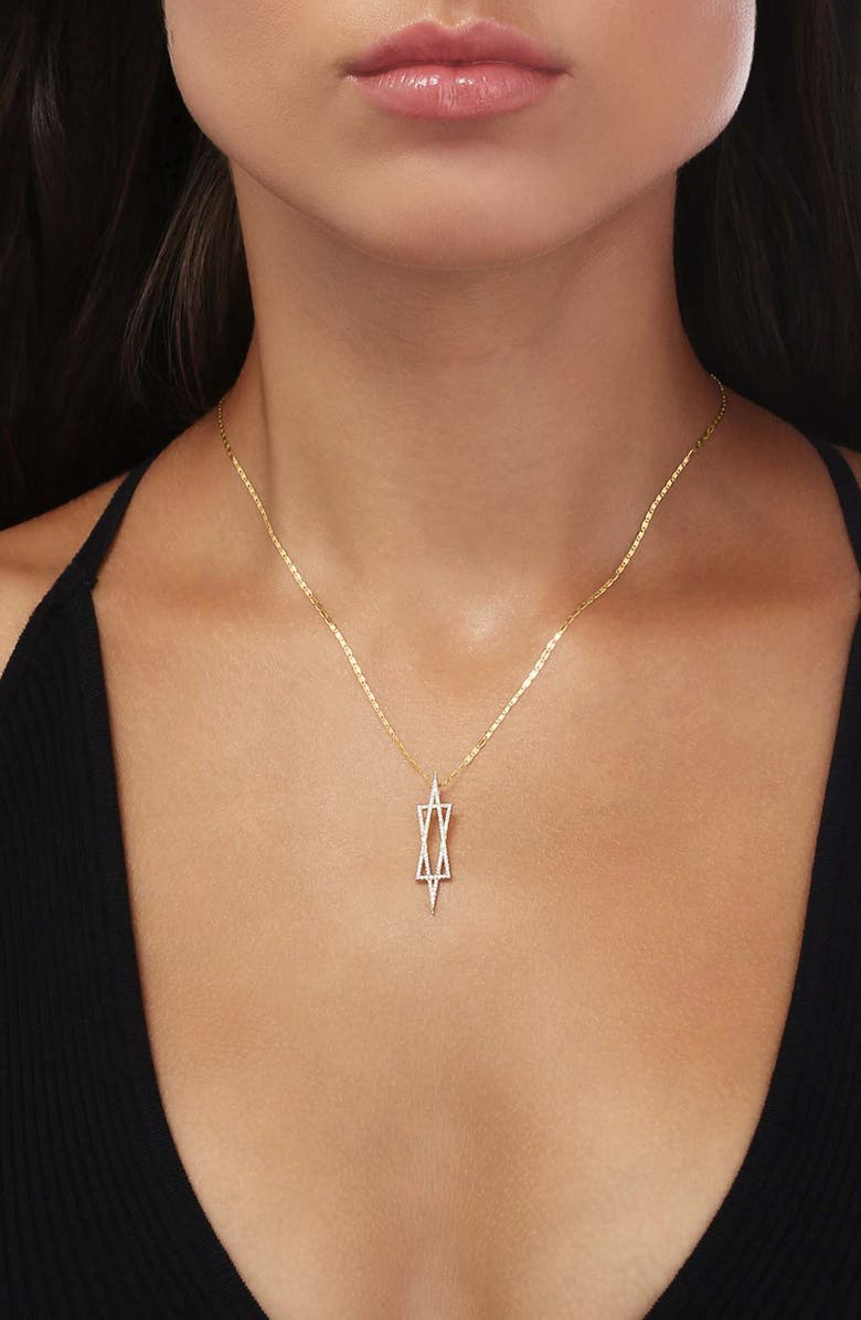 LANA Affinity 14K Gold Diamond Star of David Pendant Necklace, Alternate, color, Yellow